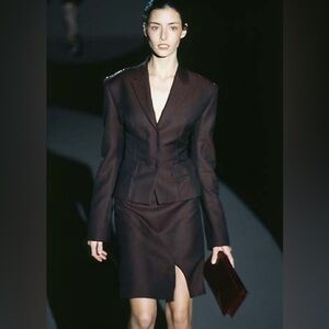 Gucci By Tom Ford Fall/Winter 1997 Burgundy Runway Skirt Size IT 46